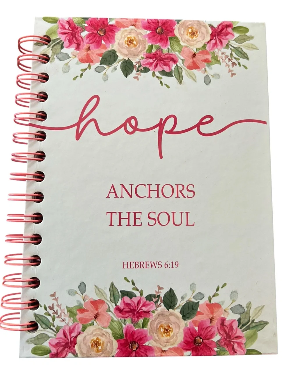 Hope Floral Spiral Notebook - Pink & Green